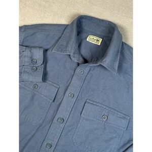 Vintage L.L. Bean Button Shirt Shacket XL USA Made Chamois Cloth Blue Casual EUC